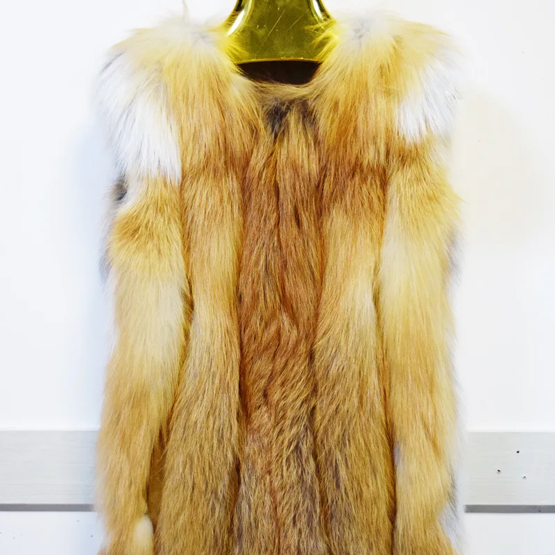 Новый 2018 великолепный идеальный Настоящее Red Fox Жилеты потрясающий натуральный