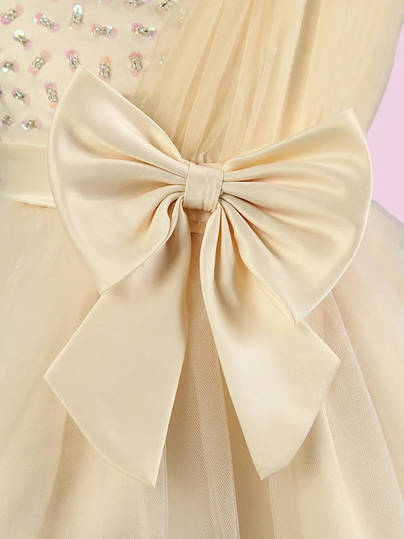 Вечернее платье для девочек бальное без рукавов с цветочным принтом одежда