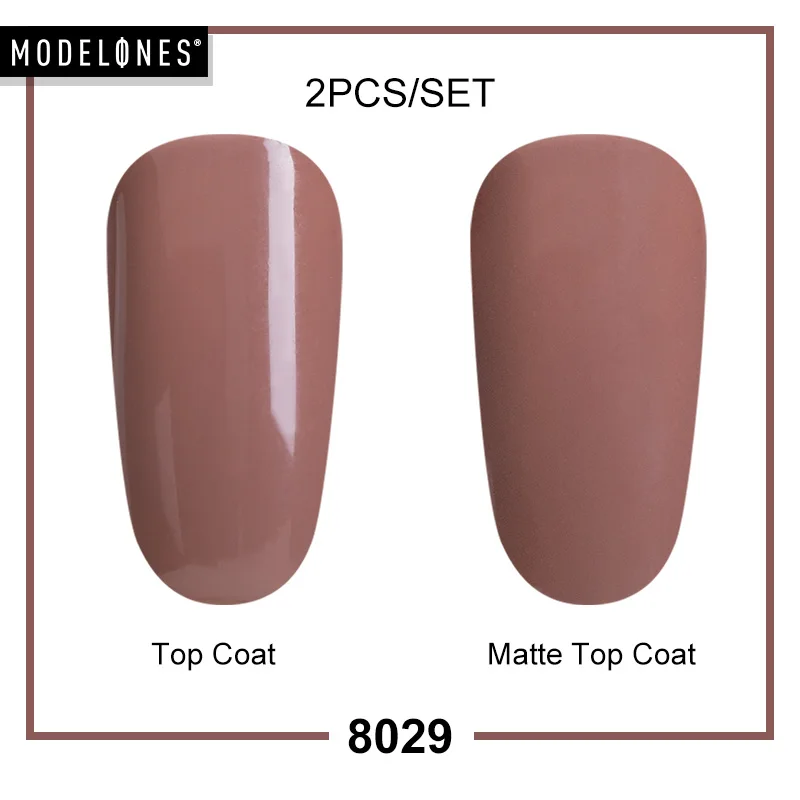 8029 MATTE TOP COAT Modelones, 2 шт./лот, Матовый верхний слой, набор гель-лаков для ногтей, сделай сам, матовый эффект, светодиодный Гель-лак для ногтей, наборы, Полупостоянный УФ-Гибридный гель - Цвет: 8029 MATTE TOP COAT