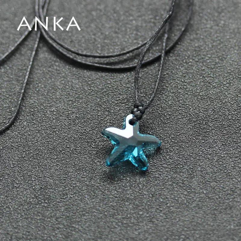 Ожерелье с подвеской в виде морской звезды веревкой 1 6*1 6 см кристаллами из