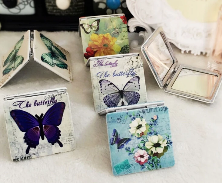 Новинка 2017 модное зеркало из искусственной кожи высококачественное портативное