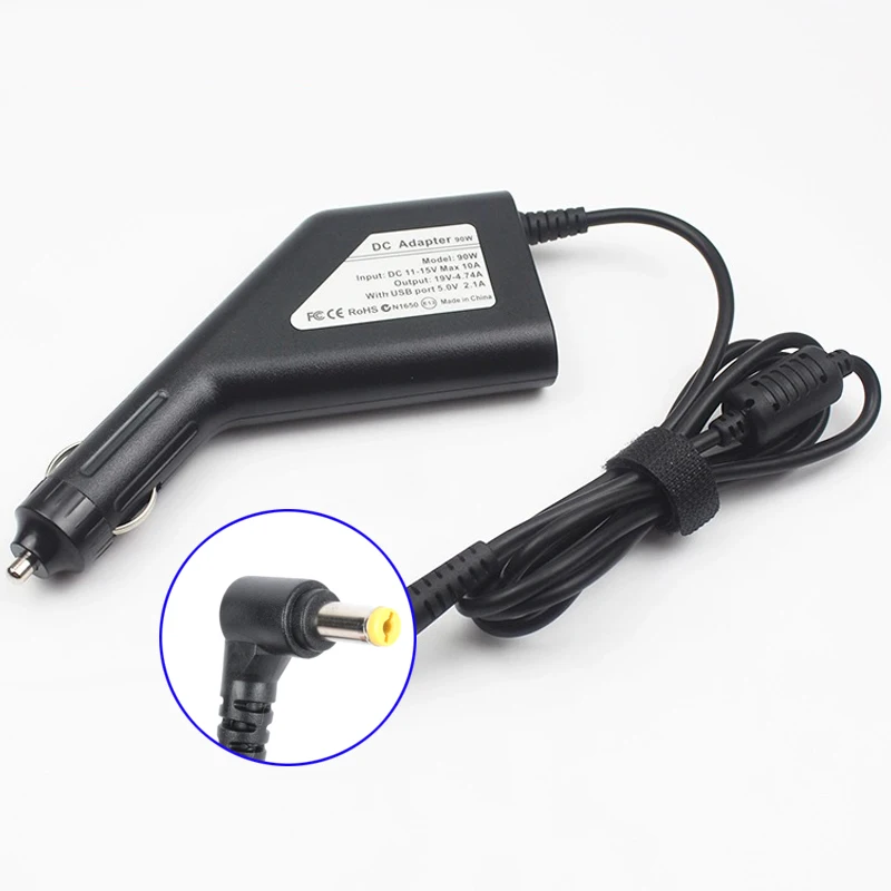 Автомобильное зарядное устройство адаптер 19V 4.74A 90W для ноутбука Acer Aspire TravelMate One |