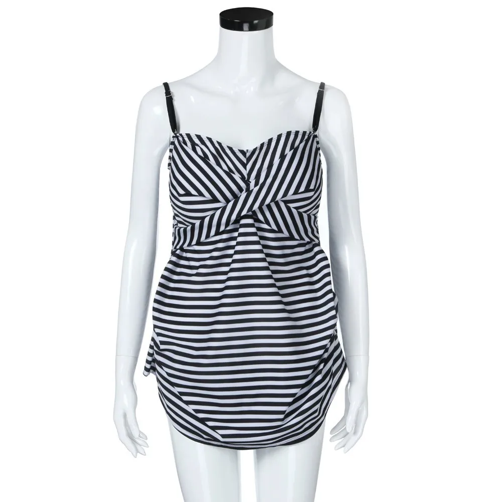 Купальник Bikini 2020 Newest Maternity Tankinis Women Stripe Print Bikinis Swimsuit Beachwear Pregnant Suit Sexy Bathing Suits | Спорт