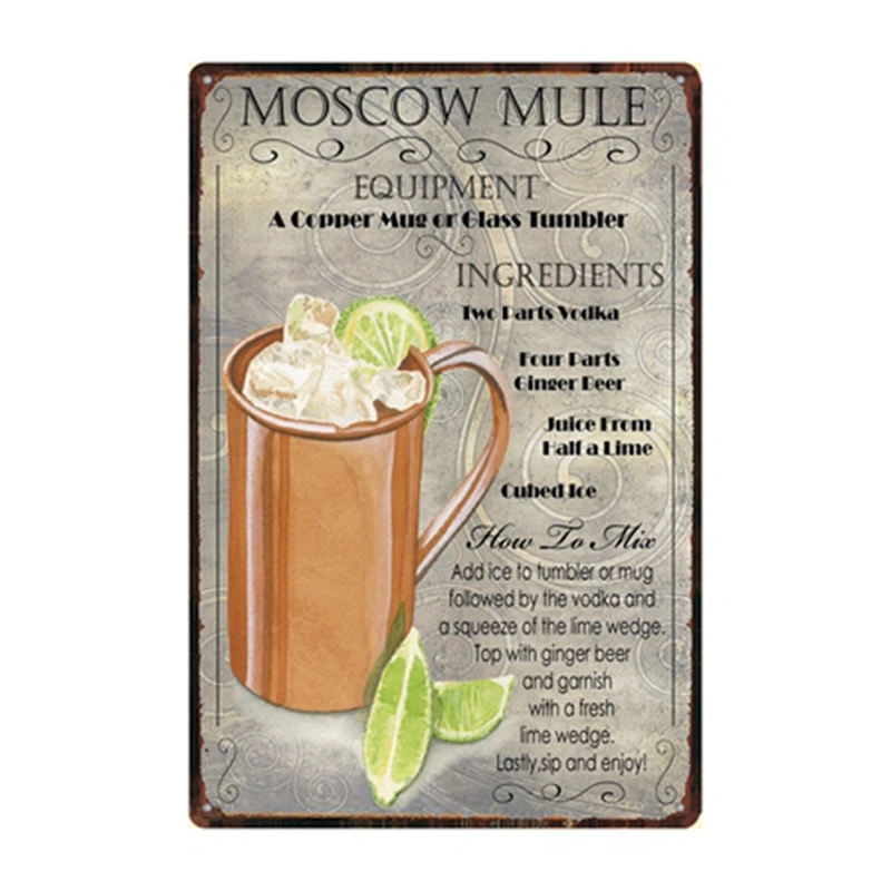 [Kelly66] Коктейль Lounge Mai Tai Margarita GIN FIZZ металлический знак оловянный плакат домашний Декор Бар настенная живопись 20*30 см размер Dy67 - Цвет: Dd-1024