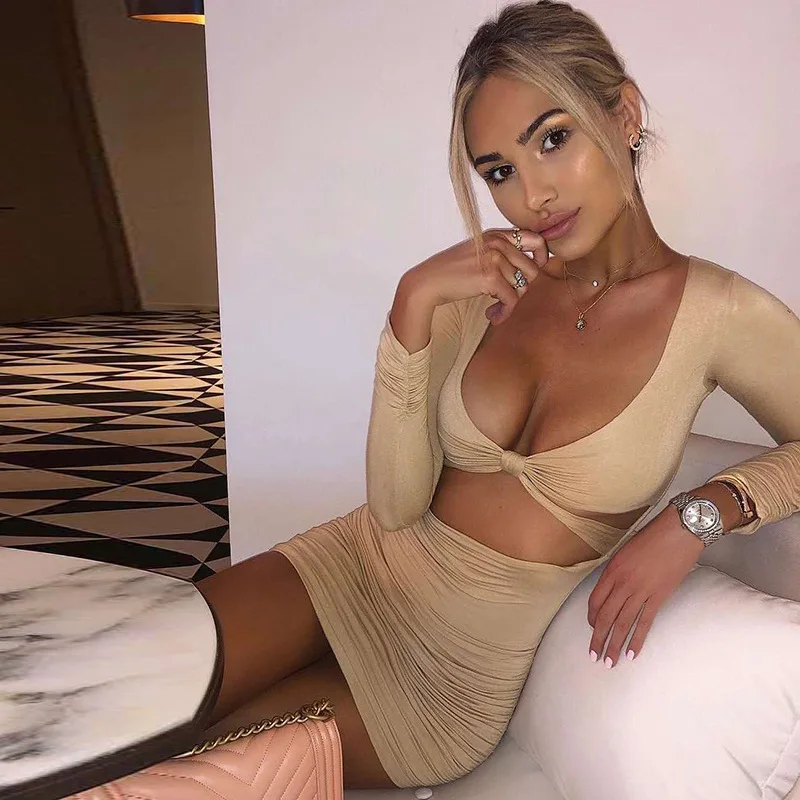 Летнее платье сексуальное с глубоким v образным вырезом вечернее однотонное