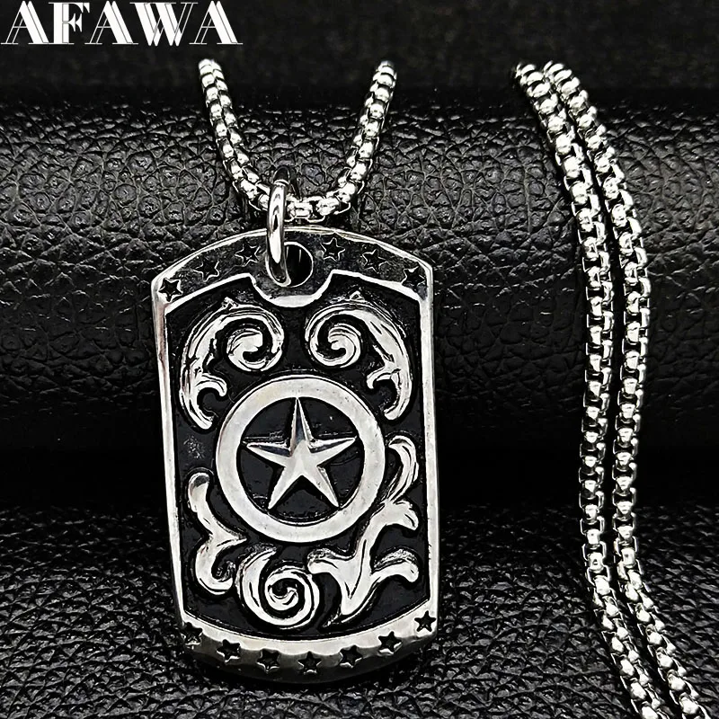 2021 модное мужское ожерелье с пятиконечной звездой из нержавеющей стали большая