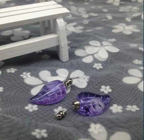 purple 20 шт./лот брошь из белого золота Подвеска в виде флакона с крышкой формирование микрорельфа имени на рисе Духи Эфирное масло ожерелье Стеклянная бутылка diy свадебный подарок - Окраска металла: purple
