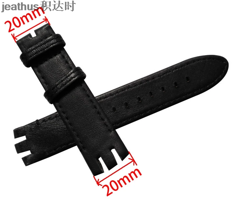 Jeathus ремешок для часов Замена для swatch YTS402 409 713 YTB400 20 мм кожаный ремешок 20 мм Пряжка браслет подлинный ремешок для часов