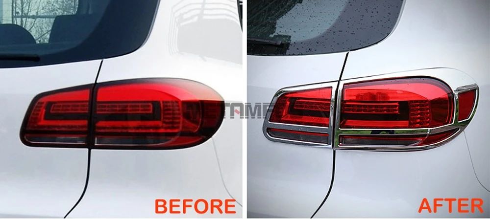 Для Volkswagen Tiguan 2012 2013 5dr хэтчбек хромированный задний светильник накладка задний фонарь защитная рамка аксессуары для автомобиля Стайлинг