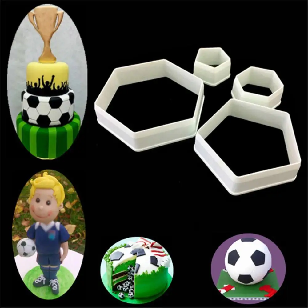 4 шт. футбол помадка резак печенье Форма украшения торта Sugarcraft|Формы для тортов| |