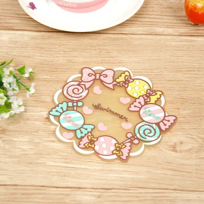 Kawaii Мультяшные животные Единорог посуда подстаканники коврики. Силиконовые столовые приборы кухонные столовые приборы коврик. Подставки. Изоляционная прокладка - Цвет: 002