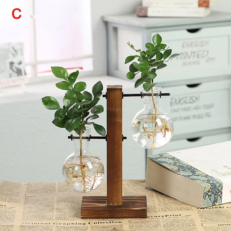 Гидропонная фотография Terrarium винтажный цветочный горшок прозрачная ваза