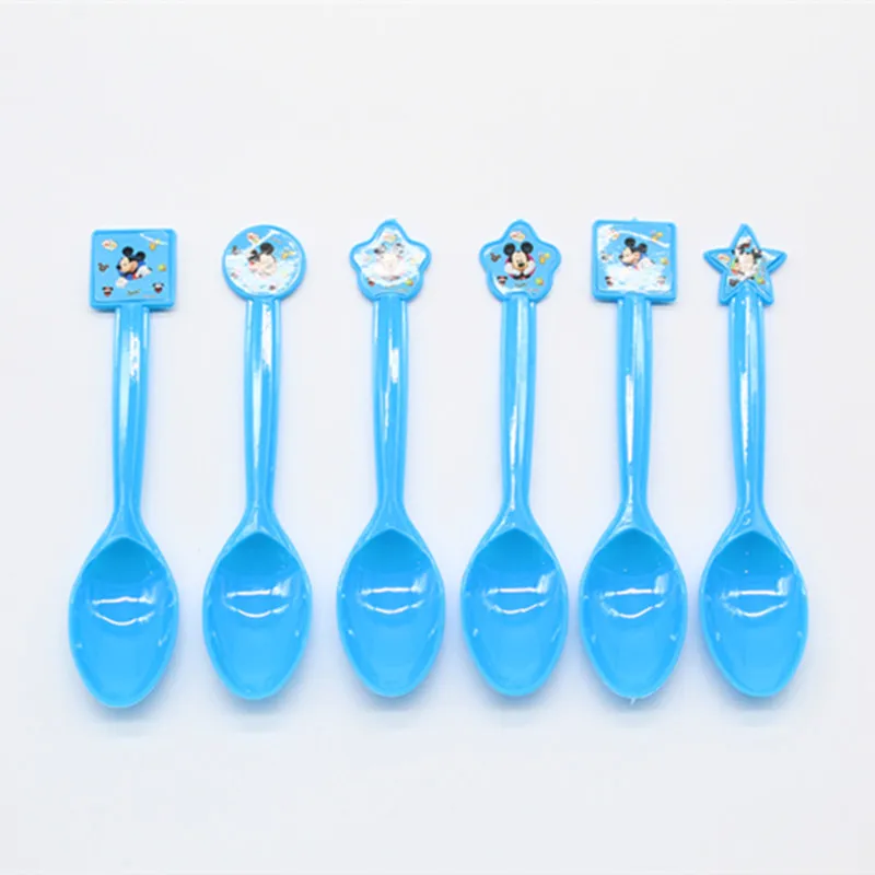 6pcs Животные анимация мультфильм Микки Маус Синяя тема Микки Маус одноразовая посуда День рождения украшение для детей - Цвет: 6pcs