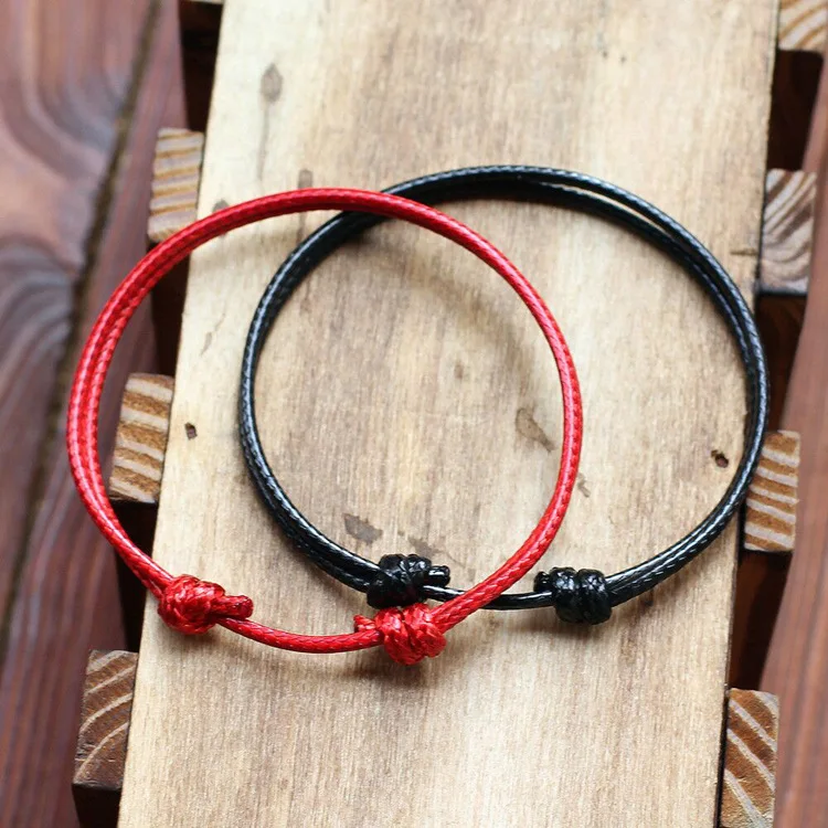 Бесплатная доставка Красный ножной браслет из шнура кожаный женский ручной