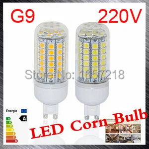 Светодиодные лампы G9 SMD 5050, 15 Вт, светодиодная лампа-кукуруза, ультраяркие светодиодные настенные лампы, 69 светодиодов, потолочный светильник переменного тока 200 в, 240 В, 1 шт.лот