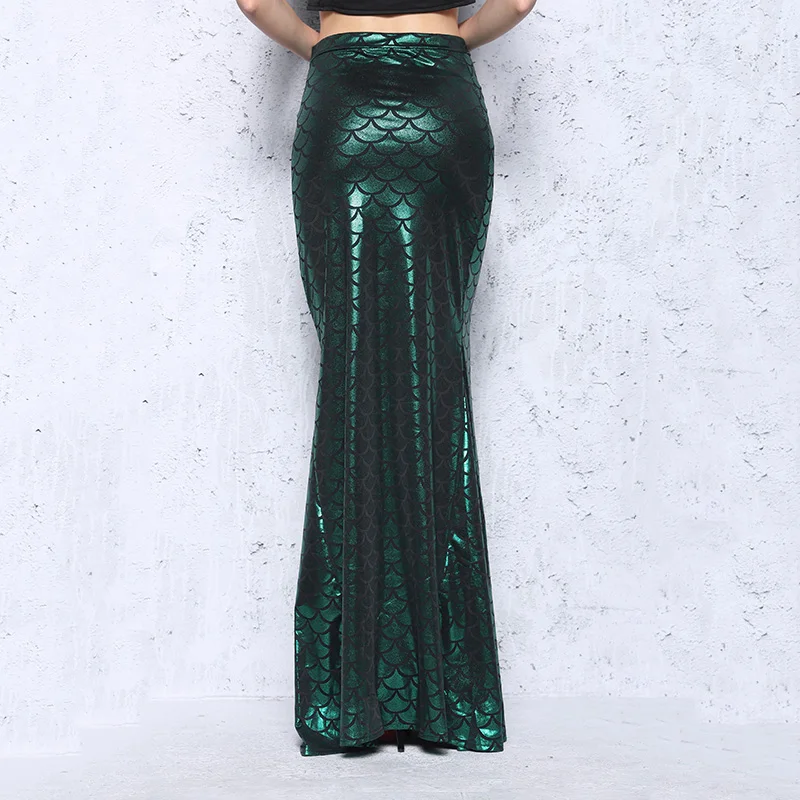 Dasbayla Для женщин Длинные Русалка Юбка Макси Высокая талия стрейч Bodycon блестящие
