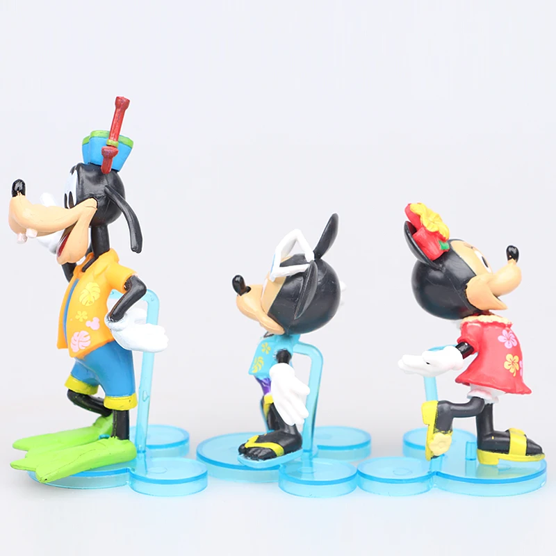 Disney Игрушечные лошадки 6 шт./лот 10 см Микки и Минни Маус Дональд Дак ПВХ фигурку