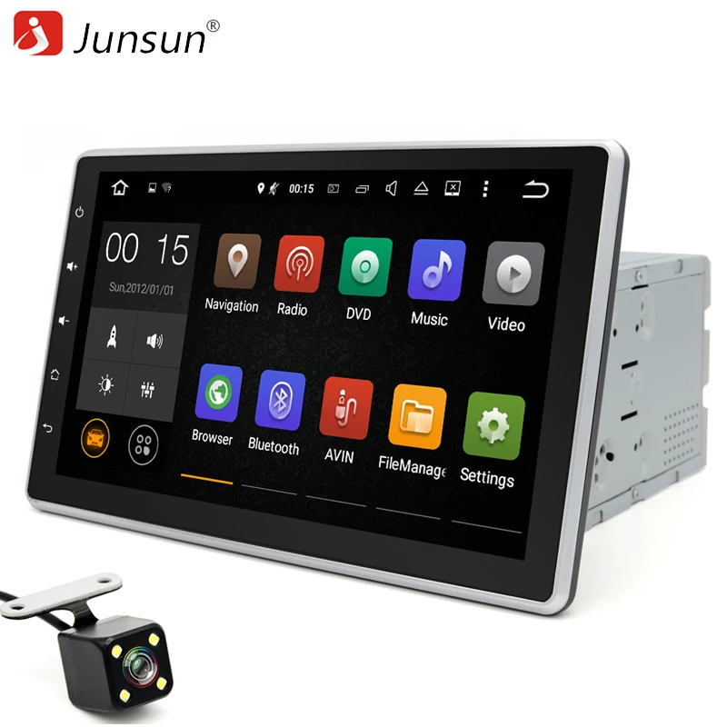 Junsun 10 1 "2 din Автомобильный dvd-радиоплеер Android gps навигация Bluetooth универсальный
