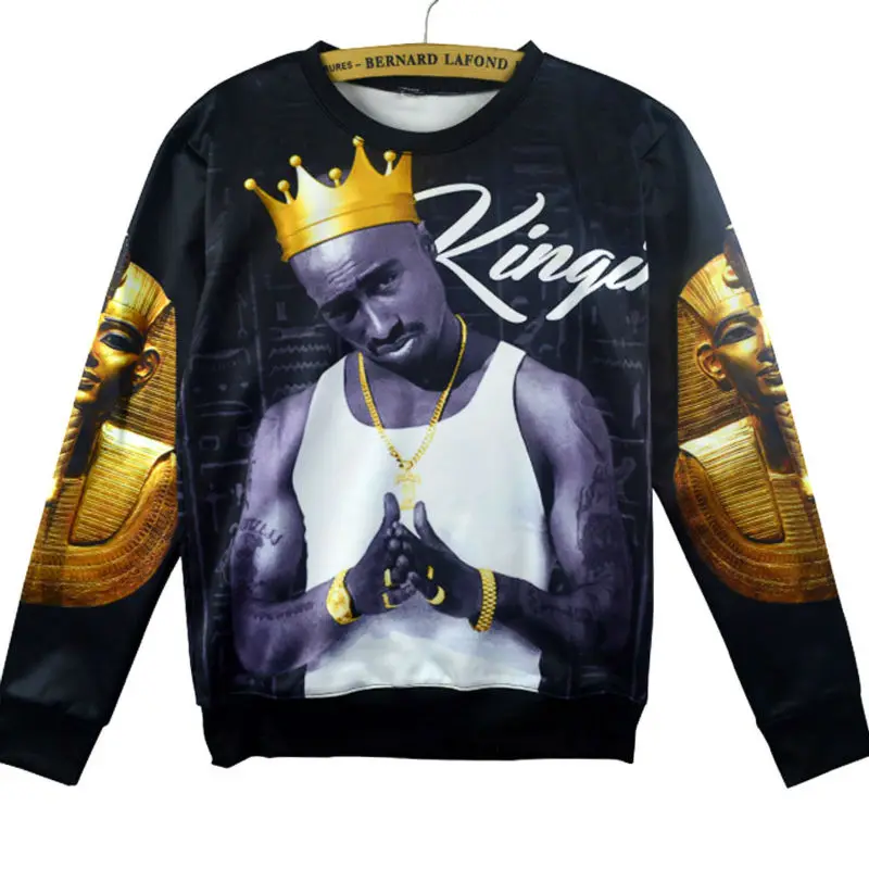 Новая мода 3D толстовки мужские хип-хоп стиль с принтом персонажа Тупак 2Pac худи