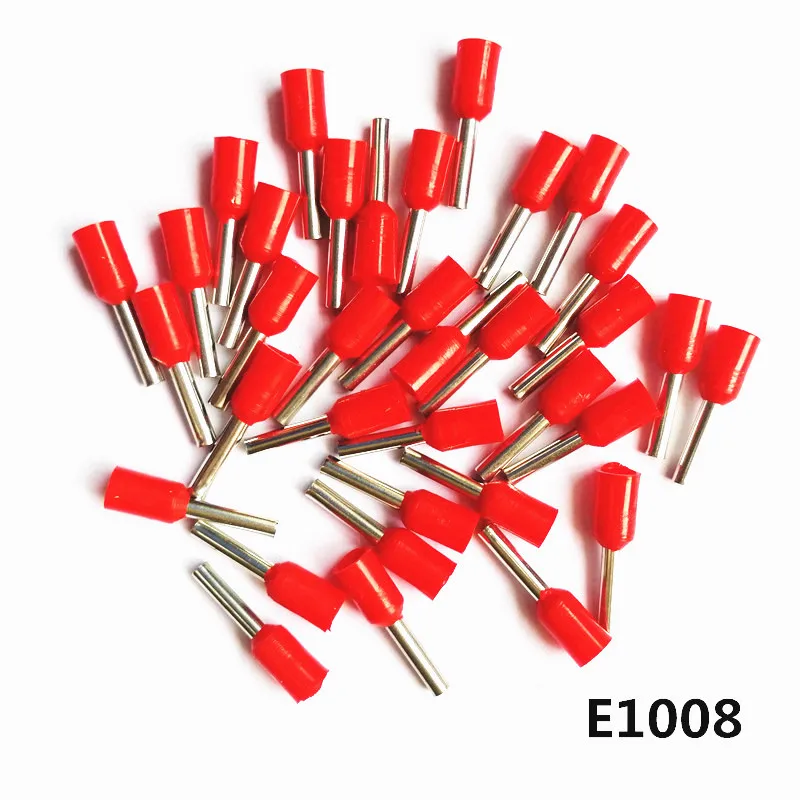 

100pcs tube insulating terminals E0508 E1008 E1508 terminals pin type European