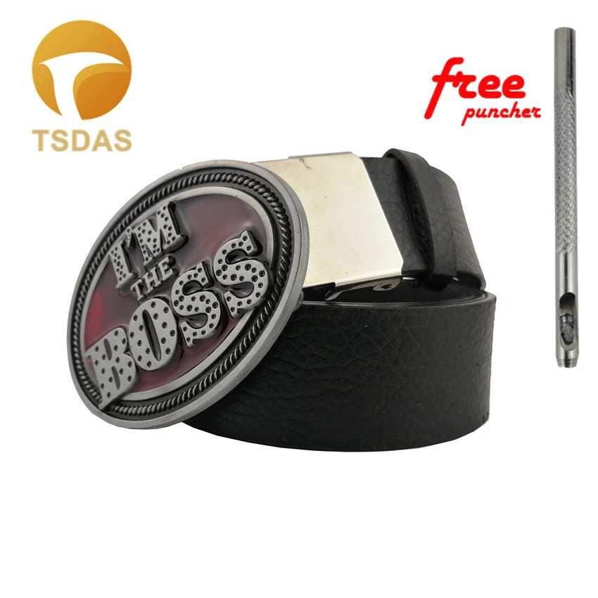  Новинка Футболка с надписью I'm на ремень босса пряжкой хит продаж мужские