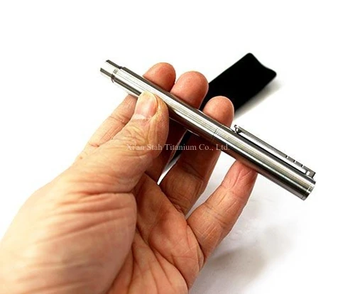 Beli Titanium TC4 Taktis Gel Tinta Pena/Pertahanan Pribadi Pen/Palu Darurat 31.5G Dengan Tersembunyi Window Melanggar Akhir