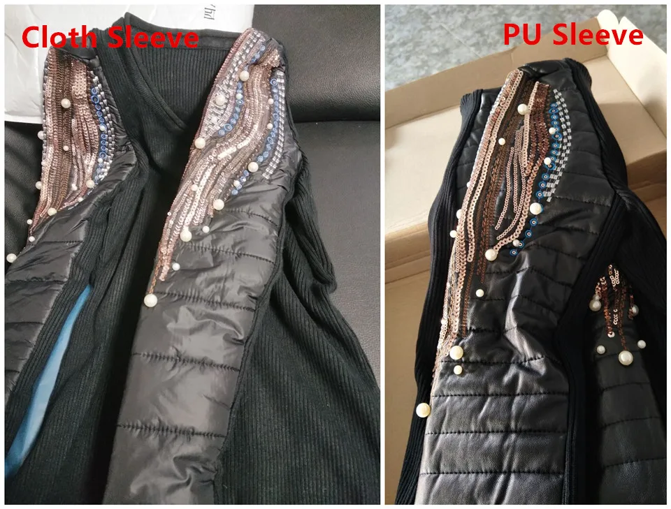 Осенне-зимний свитер с вышивкой и жемчужинами из бисера блесток пуловер хлопка