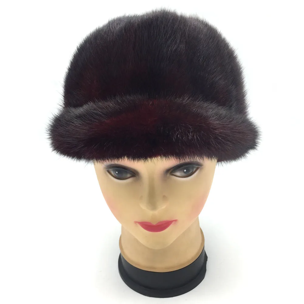 Элегантная женская модная шапка из натурального меха норки Регулируемая