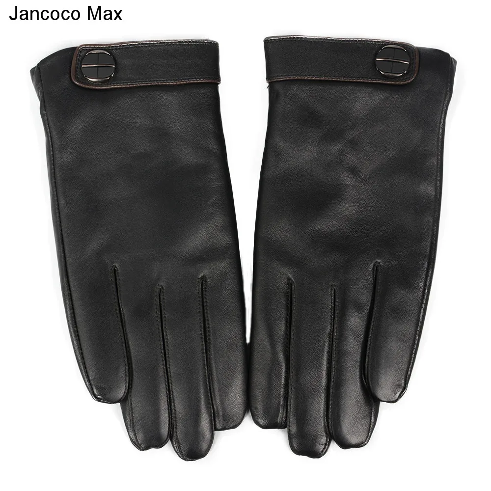 Jancoco Max теплые перчатки овчины высокое качество из натуральной кожи Сенсорный экран Спорт на открытом воздухе и вождения варежки S2021