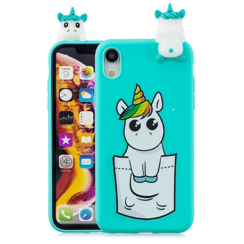 3d мультяшный чехол для телефона с животными для iphone 5s 5 6 6s 7 8 plus X XR XS 11 Pro Max милый мягкий силиконовый чехол из ТПУ для девочек