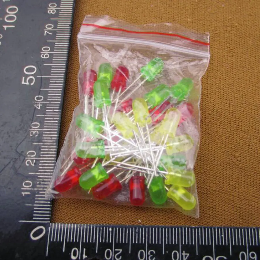 5 мм светодио дный светоизлучающих трубка посылка тела цвета: красный зеленый и