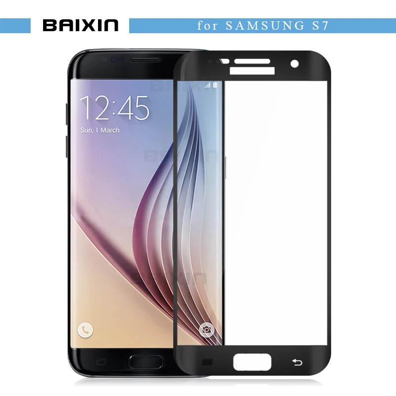 baixin Premium Full Cover Anti-Scratch Tempered Glass Screen Protector for Samsung Galaxy S7 SM-G930A G9300 G930 protective film | Мобильные