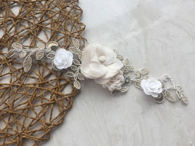 2pcs/1Pair New Design Lace Wedding Dress Veil Applique Bridal Headdress Collar Fabric Patch Handmade DIY Accessories RS1578 | Дом и сад