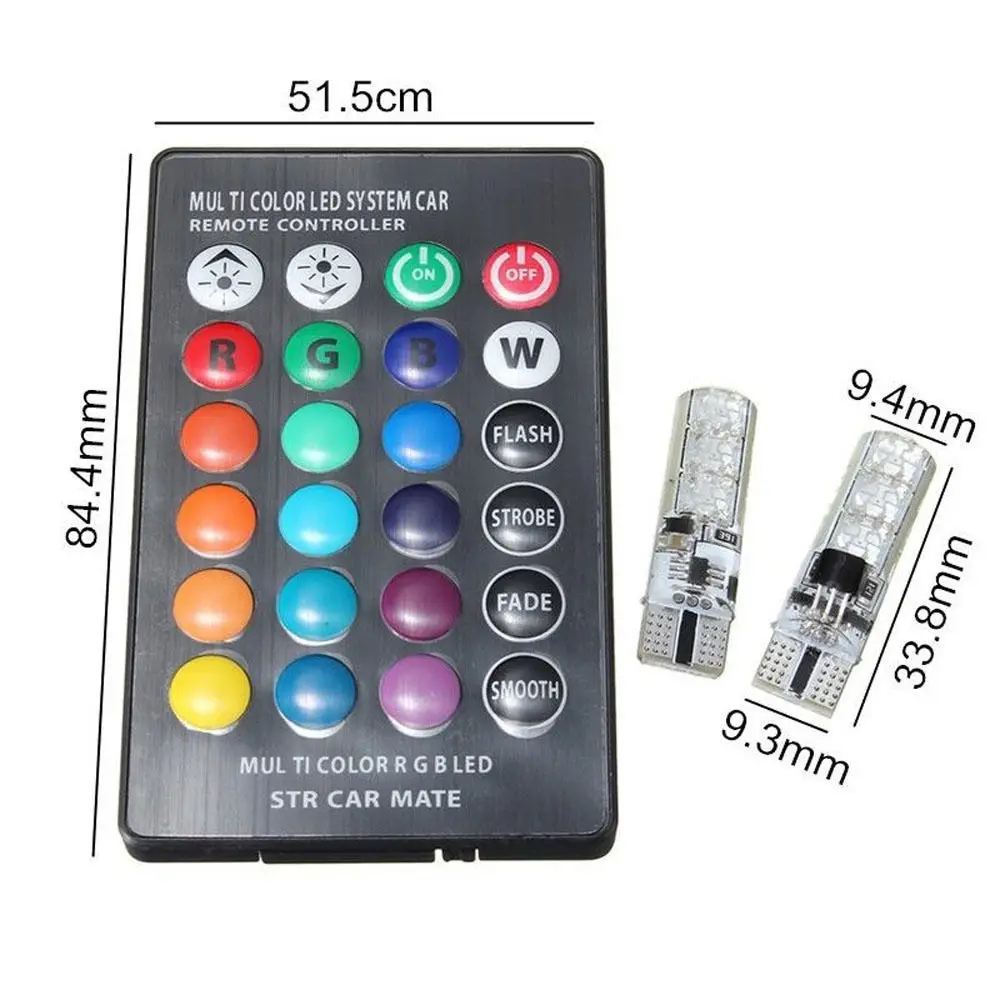 Автомобильные аксессуары светодиодный T10 W5W RGB Автомобильная Наклейка ABS