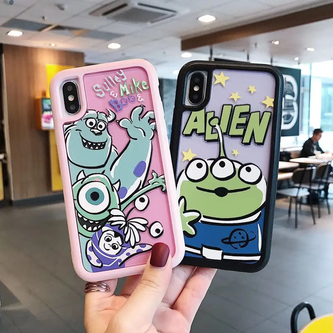 Чехол с милым рисунком Салливана майка монстров для iPhone 6 6s 8X7 Plus XR XS MAX милый чехол с двойным тиснением Fundas задняя крышка