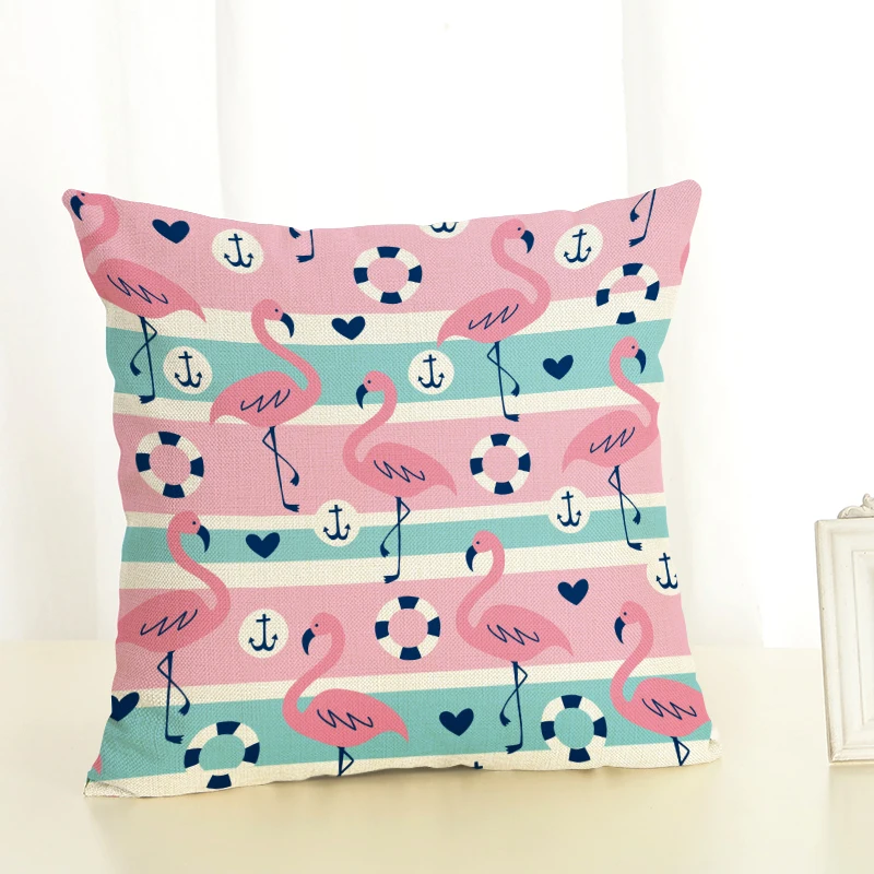 Наволочка Nordic Style Cute Custom Crane Pattern из льна и хлопка с креативным украшением для дивана и автомобильных сидений.