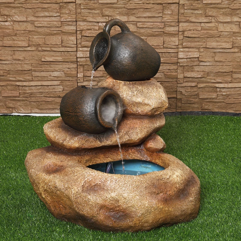 Большая скала фонтан воды в аквариуме сад фэншуй круглые орнаменты ремесла