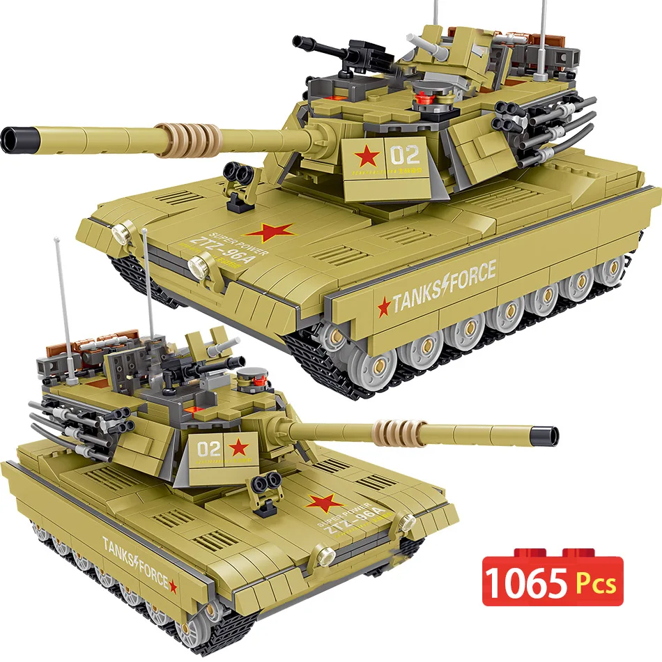 1065 шт. военные строительные блоки 96A Main Battle Tank совместимые с WW2 армейские