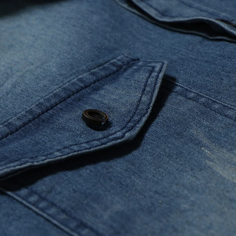 LASPERAL Men's Washed Casual Long-sleeved Denim Jacket Autumn And Winter Slim Hooded Classic Retro | Мужская одежда