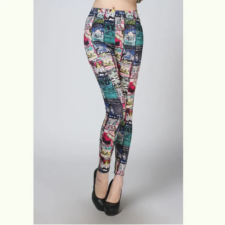 2014 limited freeshipping fashion cotton knitted mid yes new graffiti print leggings pantyhose beckoning cat was thin milk | Женская