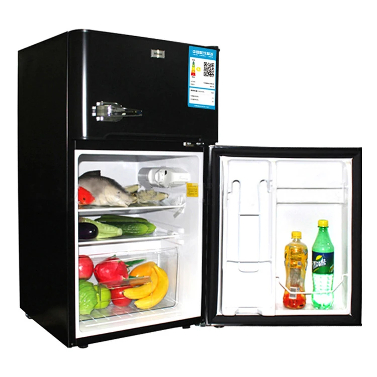 108L ретро холодильник с ручкой замороженный дом двойная дверь небольшой BCD
