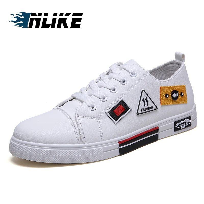 INLIKE PU Leather Lace Up Fashion Sneakers Board Shoes Spring/Autumn Breathable Men Designer for |