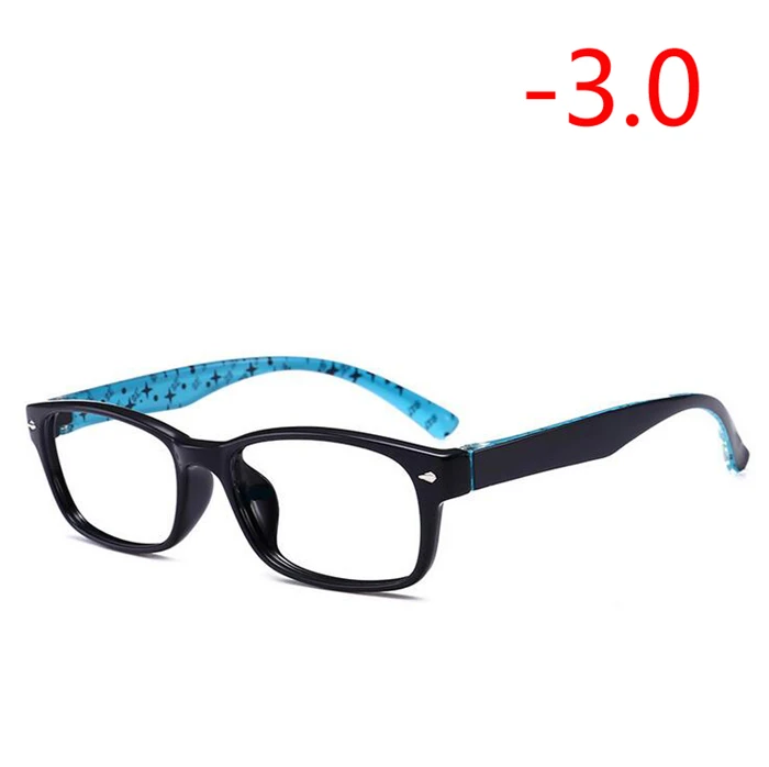 Myopia 300 1,0-1,5-2,0-4,0 квадратные очки для близорукости с градусом женские мужские короткие очки для коррекции зрения TR90 полосатая черная синяя красная Желтая оправа - Цвет оправы: Myopia 300