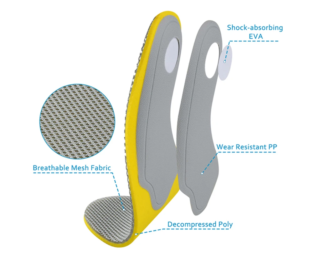 Demine Arch support спортивные стельки Дышащие амортизирующие беговые кроссовки колодки для плоских ортопедические для ног Стельки ортопедические подушки