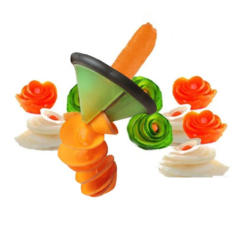1PC Fruit Cutting Device Variety Carving Hand Held Spiralizer Vegetable Slicer Veggie Spiral Cutter Household Creative | Дом и сад