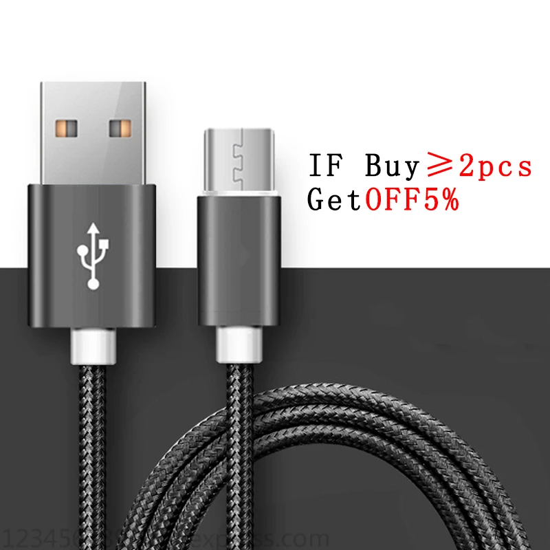 Micro USB кабель 1 м Быстрая зарядка нейлон синхронизация данных мобильный телефон
