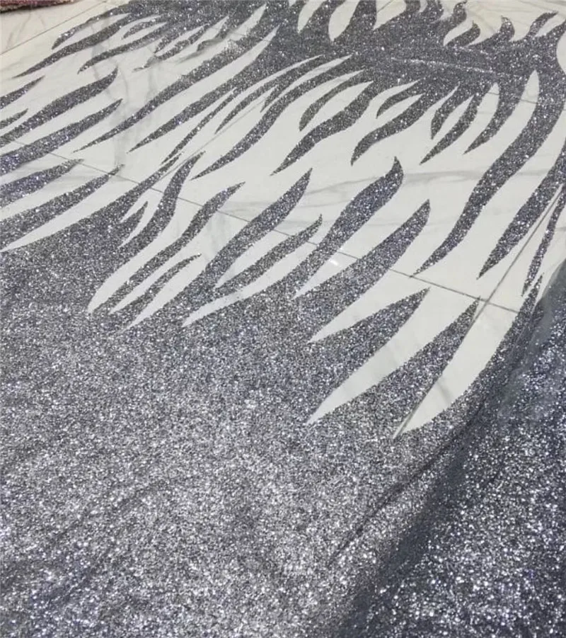 Привлекательная сетчатая Тюлевая Ткань 5 ярдов с ручным принтом блестящая