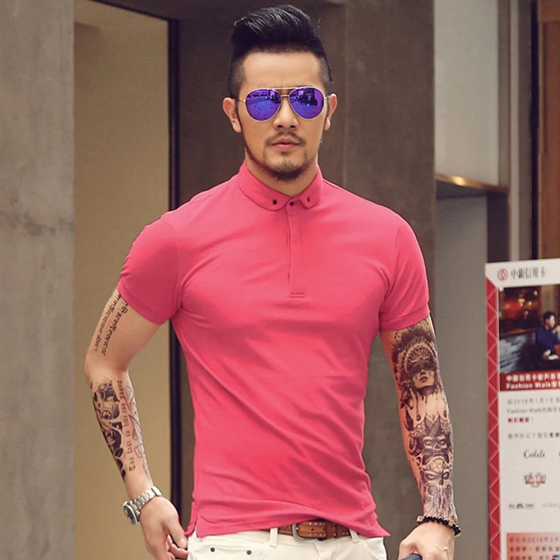 2017 мужские летние повседневные хлопковые рубашки поло с коротким рукавом