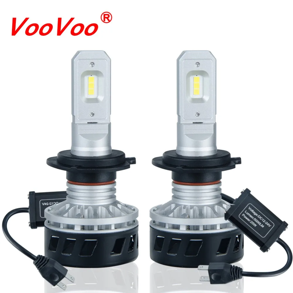 VooVoo 2 шт. супер Brgiht Автомобильные светодиодные лампы H1 H7 H8 H9 H11 9005 HB3 9004 9007 фары Canbus 50