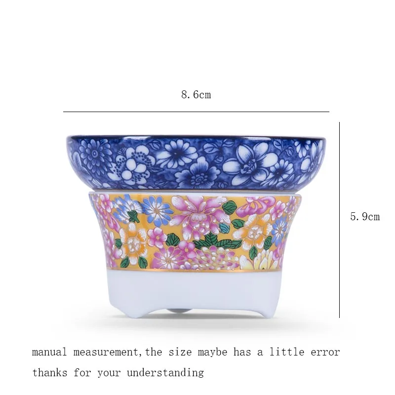 Jingdezhen Blue and White Porcelain Tea Strainer Office Ceremony Accessories Silver Enamel Cha Leaves Filter Collection Gift | Дом и сад